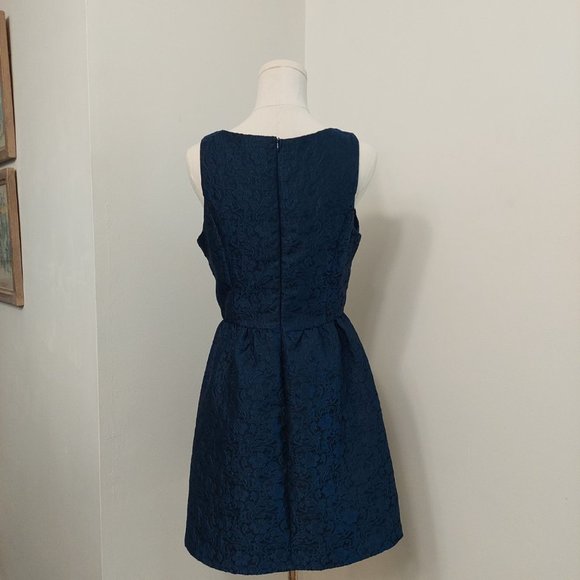 Pink Owl Blue Damask Dress - Picture 2 of 3